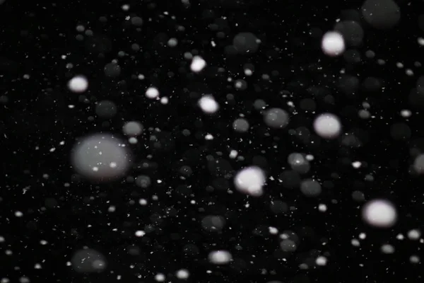 Schnee Auf Schwarzem Hintergrund Schneeflocken Überlagern Sich Schneehintergrund — Stockfoto