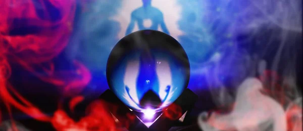 Milky Way Magic Sphere Fortune Teller Mind Power Concept Magic — Stock Photo, Image