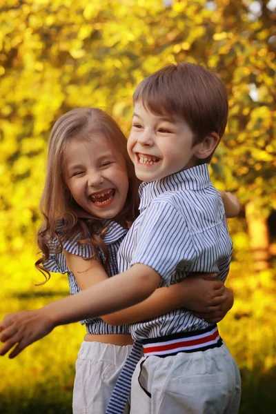 Children Walk Summer Children Indulge Country Laughter Splashing Water — Stock Photo, Image