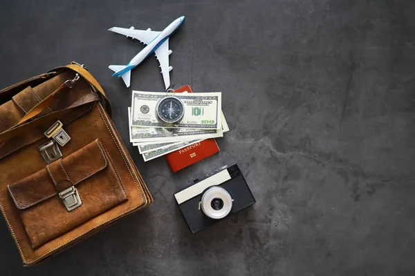 Reisconcept Reisdocumenten Vakantie Set Documenten Geld — Stockfoto