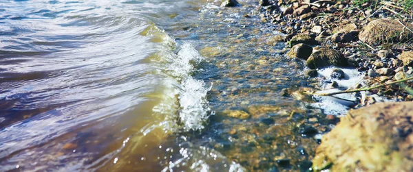 Superfície Água Textura Água Ondas Lago Tempo Ventoso — Fotografia de Stock