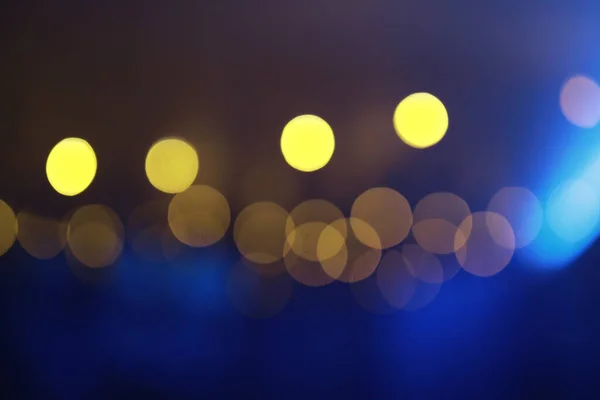 Fundo Abstrato Bokeh Círculos Bokeh Dourado Fundo Azul Escuro Sobreposição — Fotografia de Stock