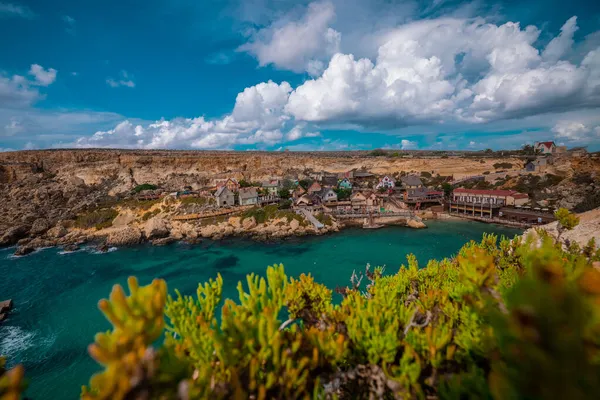 Malta Temel Reis Köyü Denilen Pitoresk Körfezin Manzarası Eski Bir — Stok fotoğraf