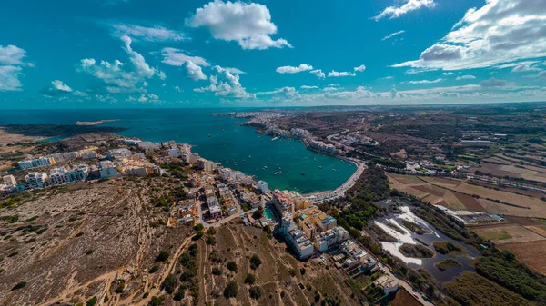 Güneşli Bir Sonbahar Gününde Malta Daki Saint Paul Körfezi Nin — Stok fotoğraf