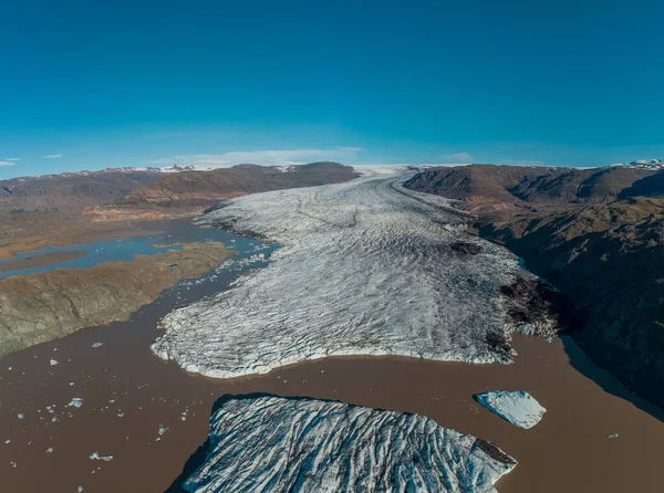 Foto Panoramica Del Ghiacciaio Ghiacciato Hoffell Scattata Una Giornata Sole — Foto Stock