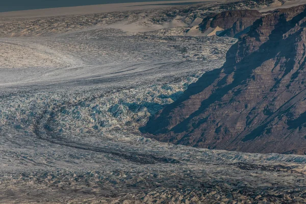 Détail Gros Plan Une Langue Glacier Dans Pays Glace Hoffell — Photo