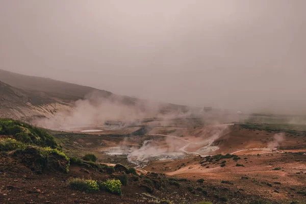 Порожня Геотермальна Зона Крисувік Півострові Рейк Янес Ісландії Початку Літнього — стокове фото