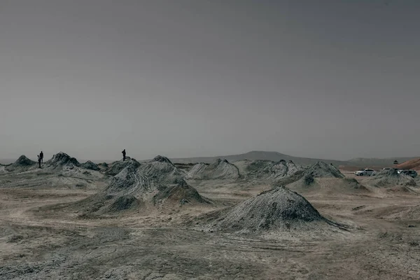 Масові Вулкани Гобустані Азербайджан Місцевість Трапляються Виверження Заповнена Пагорбами Зробленими — стокове фото