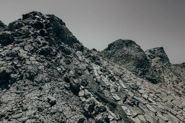 Масові Вулкани Гобустані Азербайджан Місцевість Трапляються Виверження Заповнена Пагорбами Зробленими — стокове фото