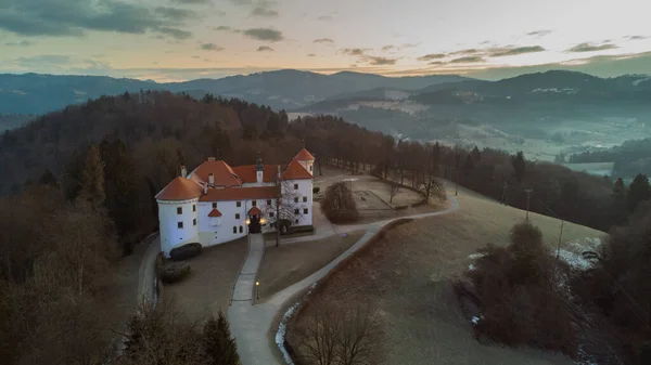 Prachtig Uitzicht Het Bogensperk Kasteel Buurt Van Litija Slovenië Vroege — Stockfoto