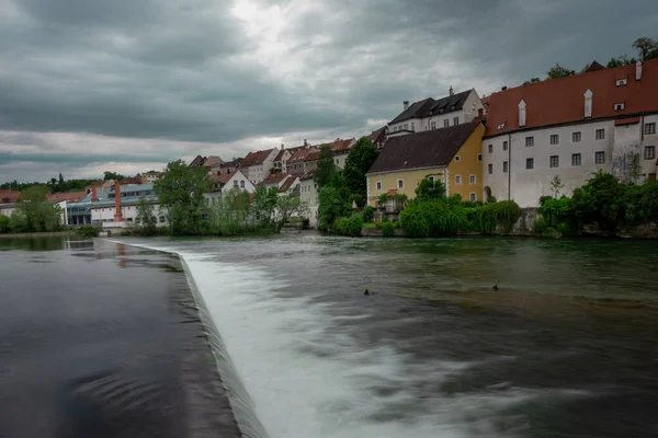 Schöne Aussicht Auf Die Stadt Steyr Oberösterreich Die Sich Über — Stockfoto