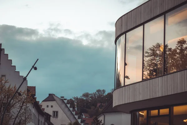 Modern Vintage Buildings Feldkirch Western City Austria Close Switzerland Evening — Foto Stock