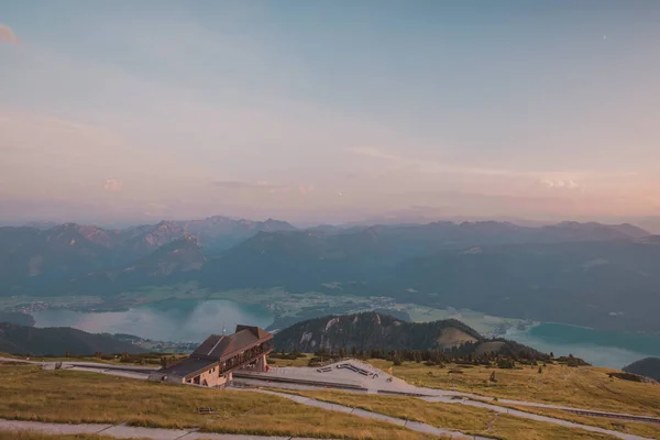 Upper Terminus Station Narrow Cog Railway Schafberg Mountain Upper Austria — стокове фото