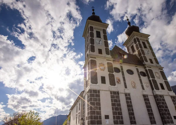 Wallfahrtskirche Frauenberg Beautiful Church Middle Austria Frog View Church Next — Stock Photo, Image