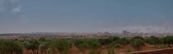Široké Panorama Panoramatu Panoramatu Nebo Městské Krajiny Budov Oranu Alžírsko — Stock fotografie