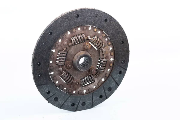 Old Worn Clutch Plate Disc Viewed Different Angles Clutch Plate — Stok fotoğraf