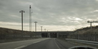 Entrance to the tunnel leading from Kobenhavn to Malmo, famous motorway tunnel followed by a bridge.