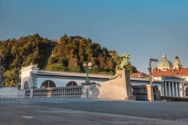Найвідоміший Драконовий Міст Або Найбільше Змаїття Пам Ятка Лавдані Словенія — стокове фото