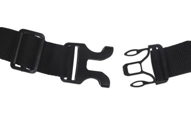 Beyaz arka planda plastik karabinalar