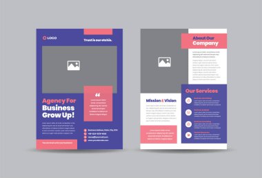 Corporate Business Flyer Design or Handout and leaflet design or Marketing sheet Brochure Design clipart
