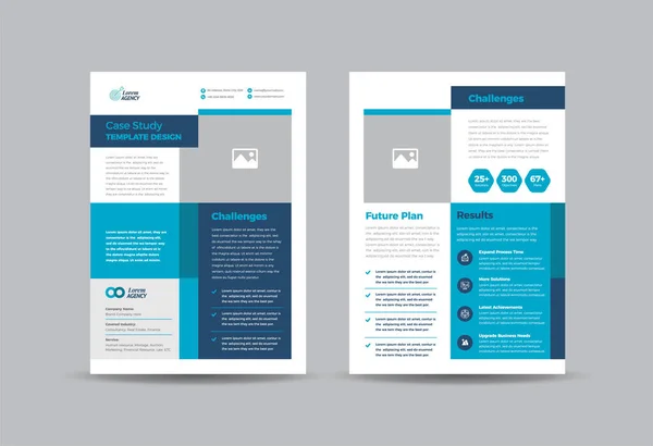Business Case Study Marketing Sheet Flyer Design — Stock Vector