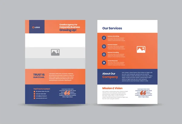 Corporate Business Flyer Ontwerp Handout Folder Ontwerp Marketing Sheet Brochure — Stockvector