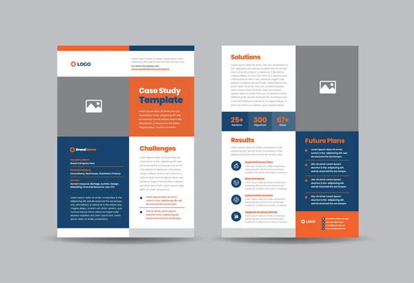 Business Case Studie Marketing Sheet Flyer Design — Stockvector
