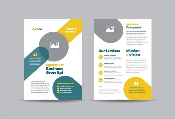 Corporate Business Flyer Ontwerp Handout Folder Ontwerp Marketing Sheet Brochure — Stockvector