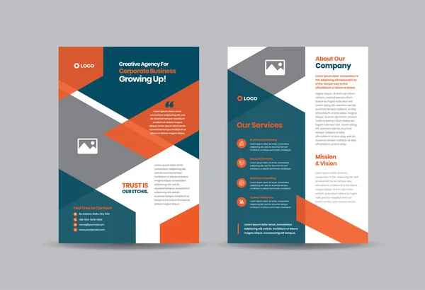 Corporate Business Flyer Design Handout Leaflet Design Marketing Sheet Brochure — Stock Vector