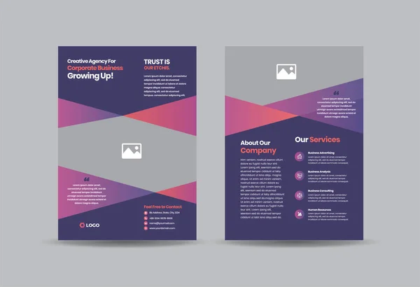 Corporate Business Flyer Ontwerp Handout Folder Ontwerp Marketing Sheet Brochure — Stockvector