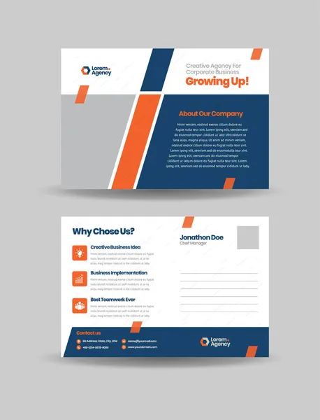 Corporate Business Postkaart Ontwerp Date Invitation Card Direct Mail Eddm — Stockvector