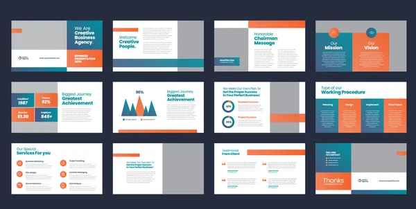 Business Presentation Brochure Guide Design Pitch Deck Slide Template Sales — 图库矢量图片