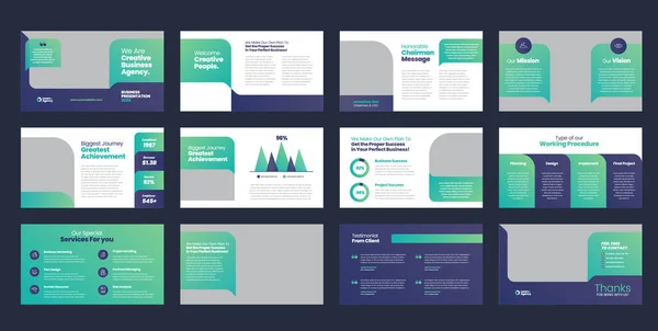 Business Presentation Brochure Guide Design Pitch Deck Slide Template Sales — Wektor stockowy