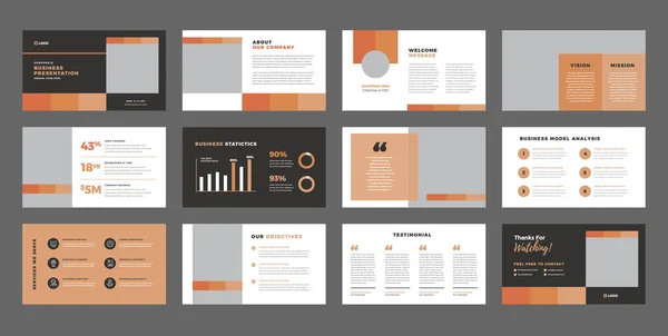 Business Presentation Brochure Guide Design Pitch Deck Slide Template Sales — стоковый вектор
