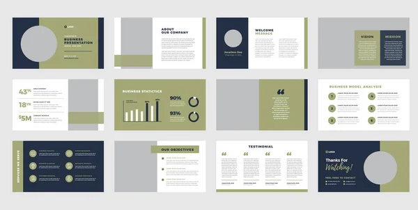 Business Presentation Brochure Guide Design Pitch Deck Slide Template Sales — Stockvektor