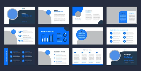 Business Presentation Brochure Guide Design Pitch Deck Slide Template Sales — Archivo Imágenes Vectoriales