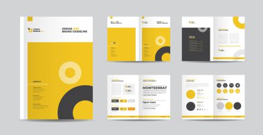 Marka Kılavuzu Tasarım Tema ve Sanat Yönetmeni veya Kimlik Renk Tablosu