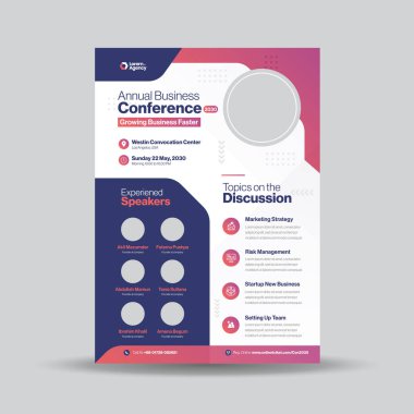 Conference Flyer Design, Dijital pazarlama webinar, kurumsal İş Buluşma Pilotu Tasarımı