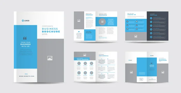 Corporate Business Brochure Design Annual Report Company Profile Booklet Catalog — Stock Vector