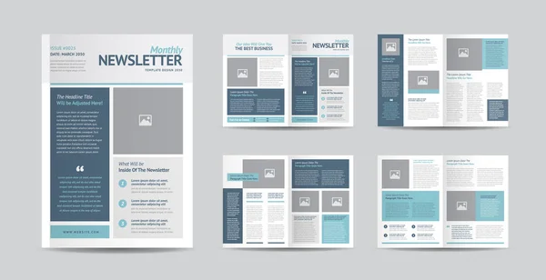 Diseño Boletín Negocios Diseño Revista Diseño Informe Mensual Anual — Vector de stock