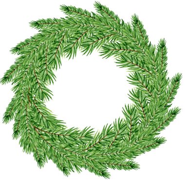 Kırsal Noel suluboya çelengi. Elle çizilmiş çiftlik evi kapı askısı çizimi.