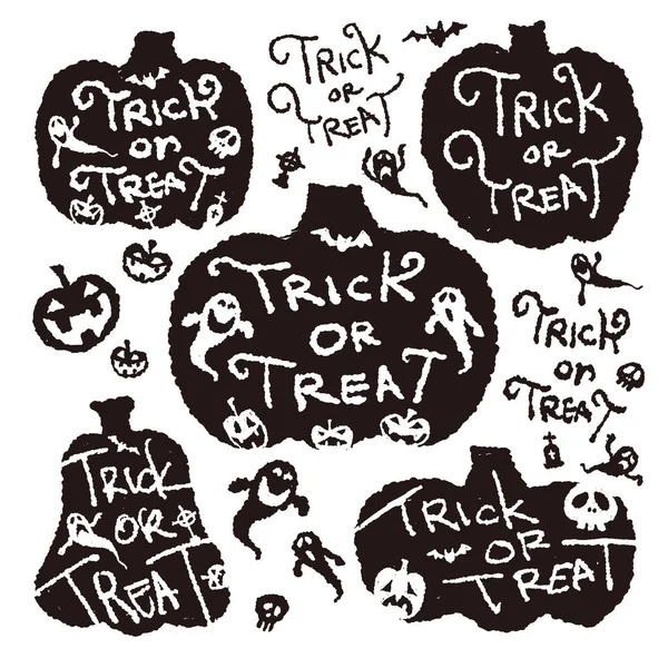 Ilustración Halloween Dibujada Mano Feliz Halloween Jack Linterna Murciélagos Fantasmas — Archivo Imágenes Vectoriales