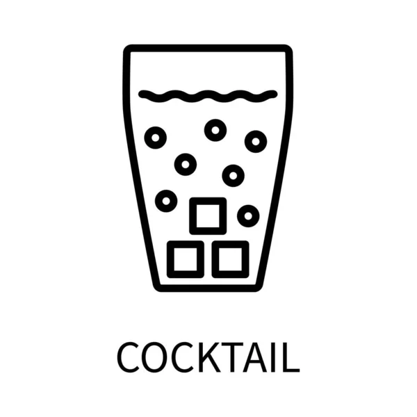 Line Icon Cocktail em estilo simples. Sinal de vetor em um estilo simples isolado em um fundo branco. — Vetor de Stock