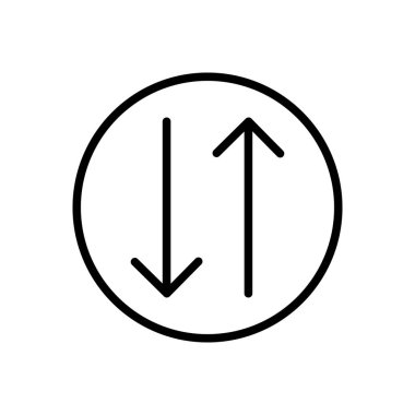 Satır Simgesi Oku, Yön, Tasarım, Basit Tarzlı Web. Beyaz arkaplanda izole edilmiş basit bir şekilde vektör işareti. Asıl boyutu 64x64 piksel.