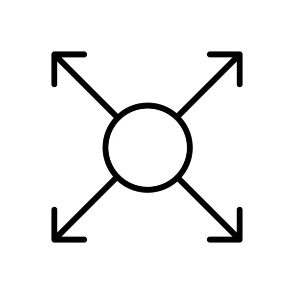 Icono de línea Flecha, Dirección, Diseño, Web en estilo simple. Signo vectorial en un estilo simple aislado sobre un fondo blanco. Tamaño original 64x64 píxeles. — Archivo Imágenes Vectoriales