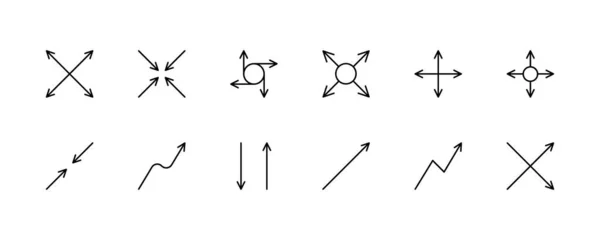 Простой набор значков со стрелками. Направление вверх, вниз, поворот, разворот, налево, направо. Векторный знак в простом стиле, изолированный на белом фоне. Оригинальный размер 64x64 пикселей. — стоковый вектор