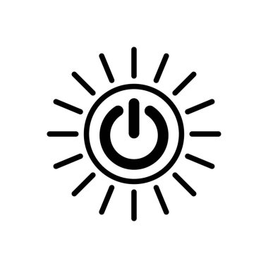 Hat Simgesi Elektrik Düğmesi Basit Biçimi. Beyaz arkaplanda izole edilmiş basit bir şekilde vektör işareti. Asıl boyutu 64x64 piksel.