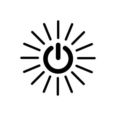 Hat Simgesi Elektrik Düğmesi Basit Biçimi. Beyaz arkaplanda izole edilmiş basit bir şekilde vektör işareti. Asıl boyutu 64x64 piksel.