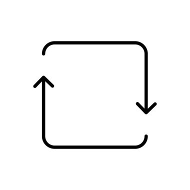 Satır Simgesi Oku, Yön, Tasarım, Basit Tarzlı Web. Beyaz arkaplanda izole edilmiş basit bir şekilde vektör işareti. Asıl boyutu 64x64 piksel.