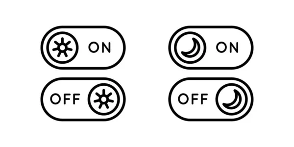 Line Icon schakelt dag-nacht modus in eenvoudige stijl. Light Dark modus voor mobiele app ontwikkeling. Vectorteken in een eenvoudige stijl geïsoleerd op een witte achtergrond. Oorspronkelijke grootte 64x64 pixels. Vectorreeks — Stockvector